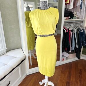 Express 2 piece set XS top and  S skirt yellow new
